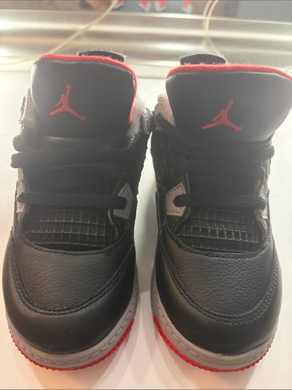 Jordan Kids Black and Red Retro-Style Sneakers Sz 9C